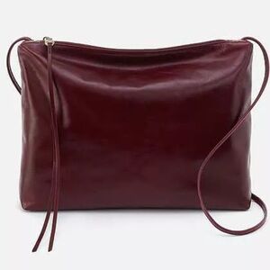 HOBO Ziggy Crossbody Polished Leather Merlot NEW